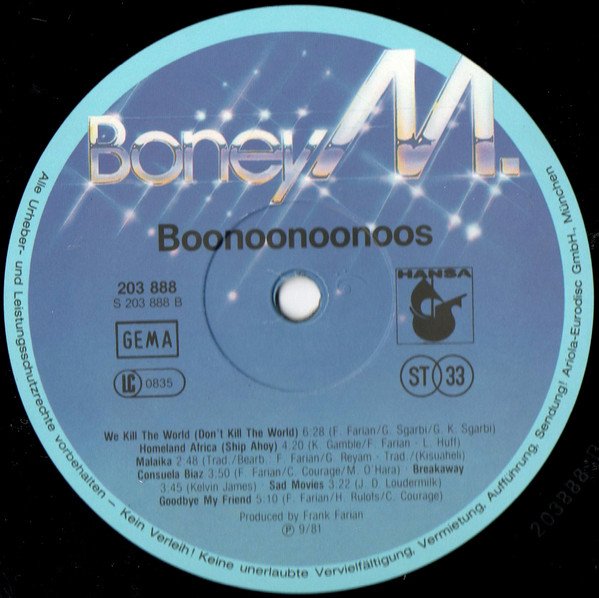 Boney M. - Boonoonoonoos (Vinyl)