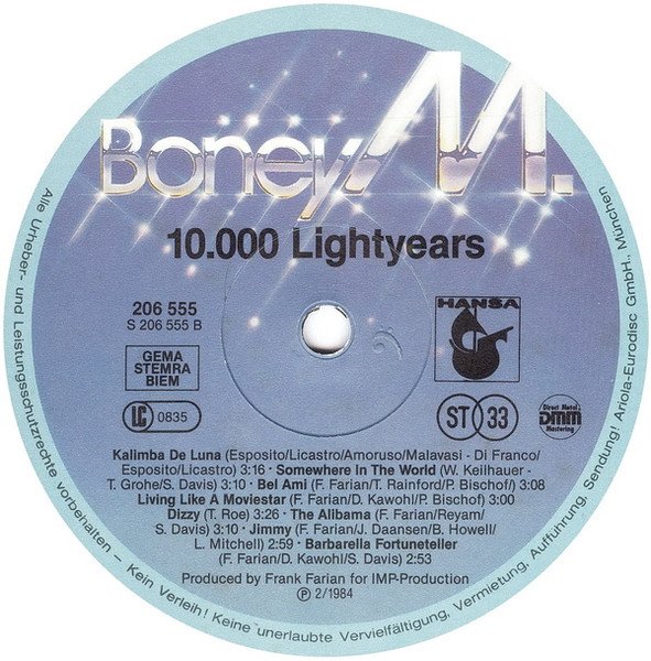 Boney M. - Ten Thousand Lightyears (Vinyl)
