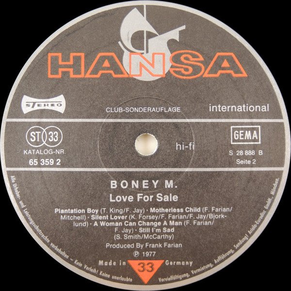 Boney M. - Love For Sale (Vinyl)