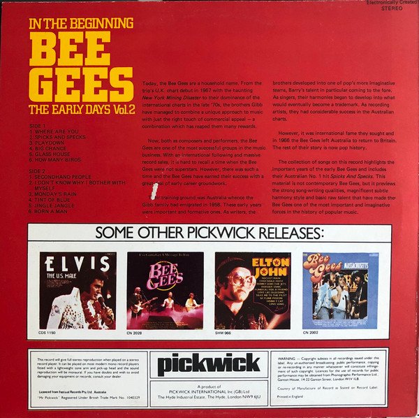 Bee Gees - In The Beginning - The Early Days Vol. 2 (Vinyl)