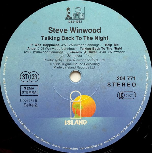Steve Winwood - Talking Back To The Night (Vinyl)