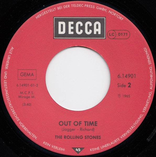 Rolling Stones - Let's Spend The Night Together / Out Of Time (Vinyl Single)