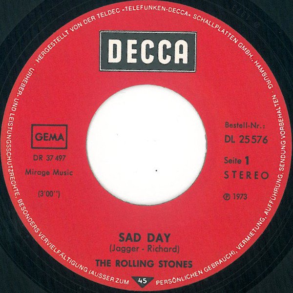 Rolling Stones - Sad Day (Vinyl Single)