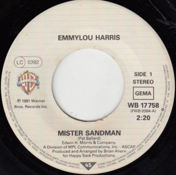 Emmylou Harris - Mister Sandman (Vinyl Single)