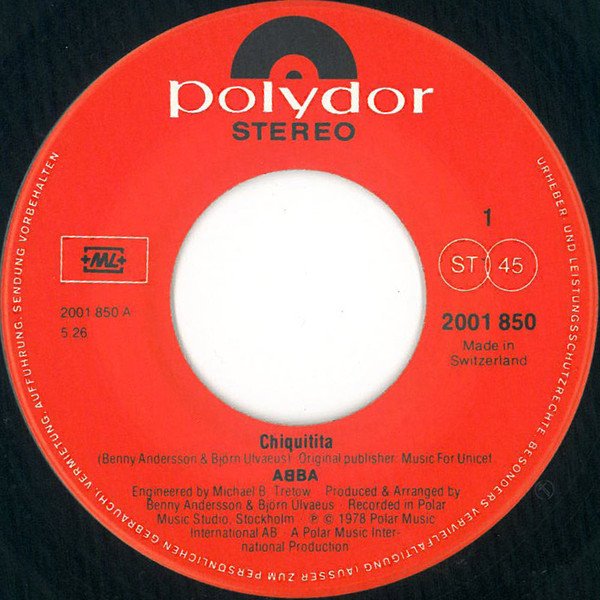 ABBA - Chiquitita c/w Lovelight (Vinyl Single)