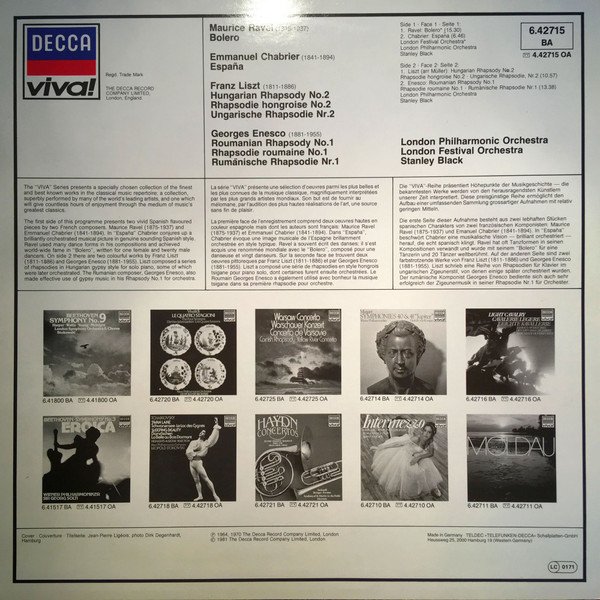 London Philharmonic Orchestra - Bolero / España / Hungarian & Roumanian Rhapsodies (Vinyl)