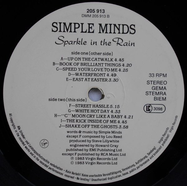 Simple Minds - Sparkle In The Rain (Vinyl)
